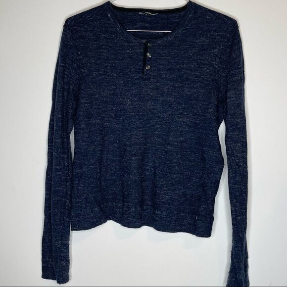 Vince. XXL Women's Midnight Blue Heather Wool/Linen LS Sweater - Picture 5 of 5